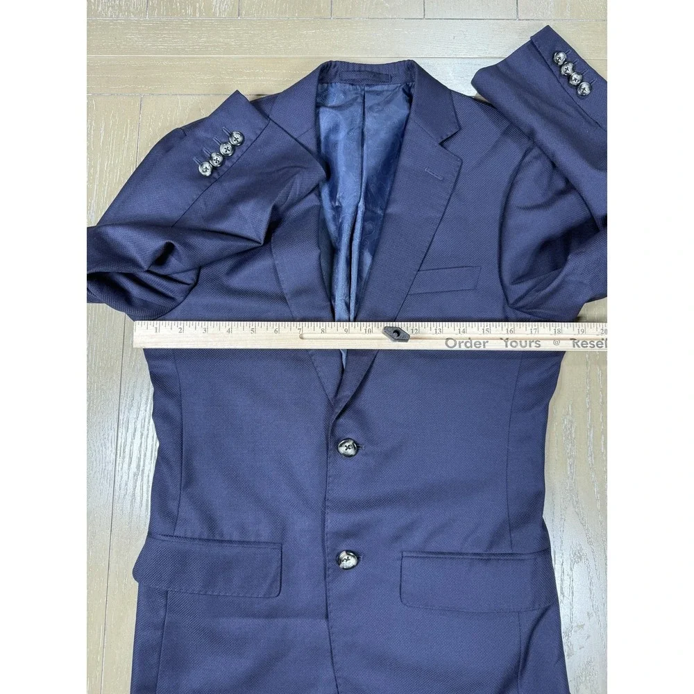 Dormeuil Wool Sport Coat Jacket Trunk Club Mens‎ 38R Navy Blue Custom Blazer